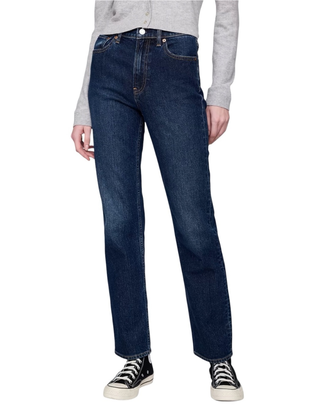GAP High Rise '90s Slim Straight Jeans Women's 30 Tall Dark Indigo